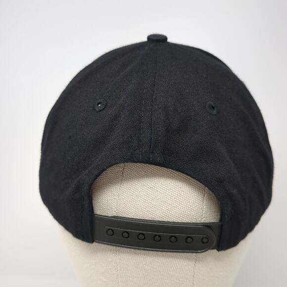 Arcadian Outfitters Snapback Cap Black One Size Adjustable Patched Vented Holes - Picture 6 of 9